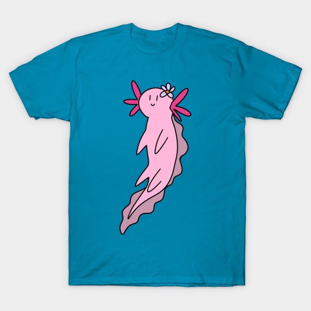 Flower Axolotl T-Shirt by saradaboru